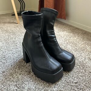 Asos Sock Platform Ankle Boots